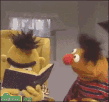 Bert And Ernie Reading GIF - Booklovergifs GIFs