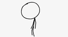 a stick figure is standing in front of a sign that says " fuck "
