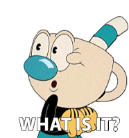 What Is It Mugman Sticker - What Is It Mugman The Cuphead Show Stickers