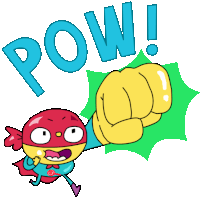 Hero Throws A Punch Sticker - Sugar Hero Pow Google Stickers