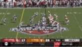 a football game between oklahoma and texas is being played
