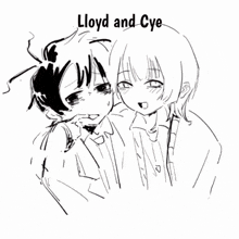 a picture of a boy and girl with the words lloyd and cye above them