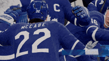 a hockey player with the name mccabe on his back