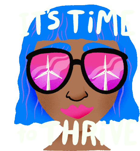 Its Time To Thrive Glasses Sticker - Its Time To Thrive Glasses Woman Stickers