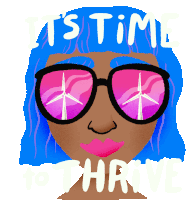 Its Time To Thrive Glasses Sticker - Its Time To Thrive Glasses Woman Stickers