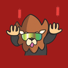a cartoon of a dog wearing sunglasses with the word hodl below it