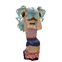 a girl in a pink shirt and shorts is holding her head