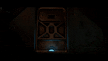 a storm trooper is standing in a doorway with his arms outstretched .