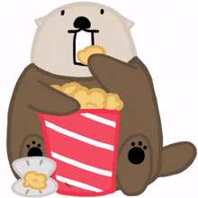 animal sea otter cute eat snack