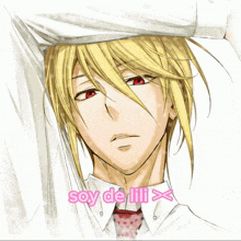 a drawing of a man in a tuxedo with the words soy de lili x