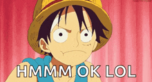 Luffy One Piece GIF - Luffy One Piece Thinking GIFs