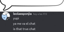 a speech bubble that says leolaesponjia on it