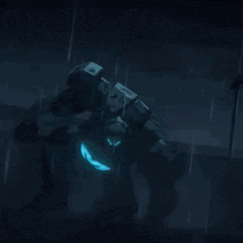 a green lightning bolt is coming out of a sword