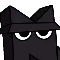 a black cartoon character wearing a hat salutes