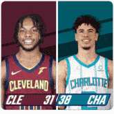 two basketball players from cleveland and charlotte