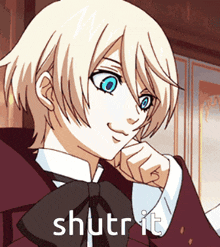 a close up of a person with the word shutrit in the corner