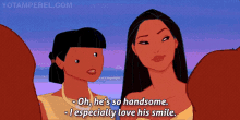 Oh Hes So Handsome Pocahontas GIF - Oh Hes So Handsome Pocahontas Funny Face GIFs