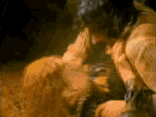 a blurry picture of a man and a woman