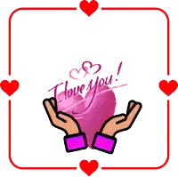 a pink heart that says i love you on it