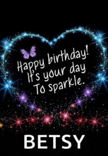 a birthday card for betsy with a heart made out of stars