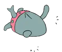 a cartoon drawing of a fish wearing a pink bikini