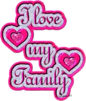 a sticker that says " i love my family "