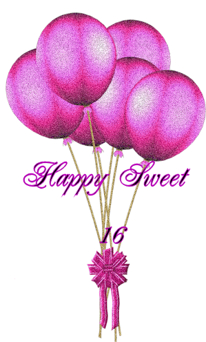 Happy Sweet16 Balloons Sticker - Happy Sweet16 Sweet16 Balloons Stickers
