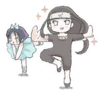 a drawing of a girl with a crown on her head and a boy in a black outfit