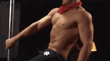 male stripper hunk pole dance grinding shirtless