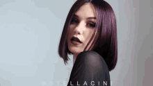 stella cini beautiful girl violet hair seductive