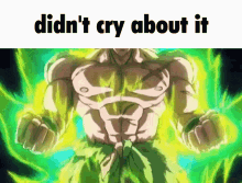 didnt cry about it cry about it broly legendary super saiyan dbz