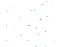 a white background with a pattern of small colorful stars