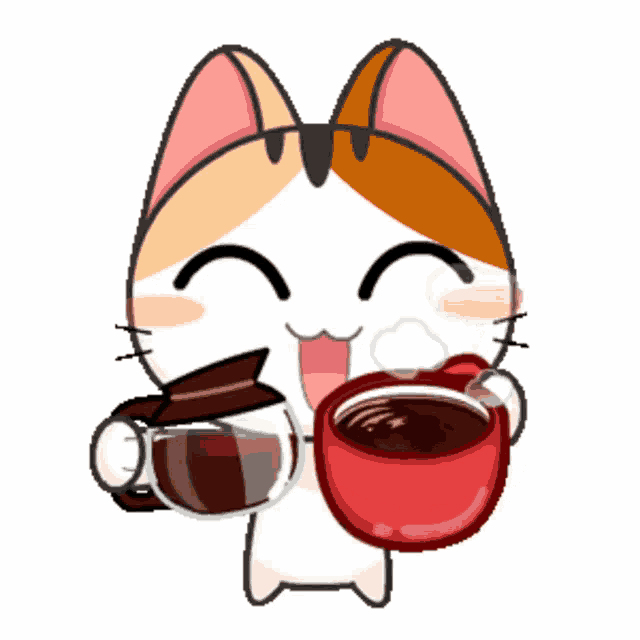 Tea Coffee GIF - Tea Coffee Cat GIFs