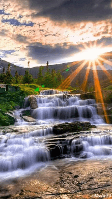 Waterfall Sun GIF - Waterfall Water Sun GIFs