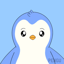 a penguin holding a clock in its mouth with the words go to sleep below it
