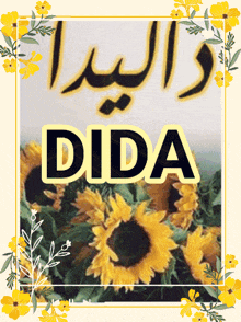 a picture of a bunch of sunflowers with the name dida on it