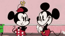 Good Morning Mickey And Minnie Mouse GIF - Good Morning Mickey And Minnie Mouse Kiss GIFs