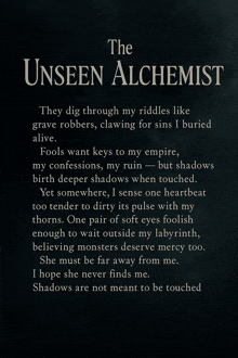 a poem titled the unseen alchemist is displayed