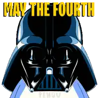 a picture of darth vader with the words may the fourth on it
