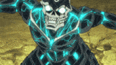 a cartoon character with a skull on his chest