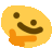 a thinking emoji with a hand on its chin and a smiling face .