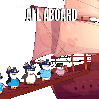 All Aboard Pirate Ship Sticker