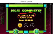 a screenshot of a video game that says level complete