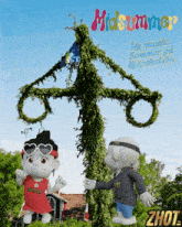 a poster for midsummer shows a couple of cartoon characters