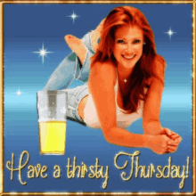 happy thirsty thursday woman smiling juice sparkling