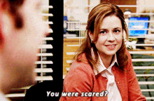 The Office Pam Beesly GIF - The Office Pam Beesly You Were Scared GIFs