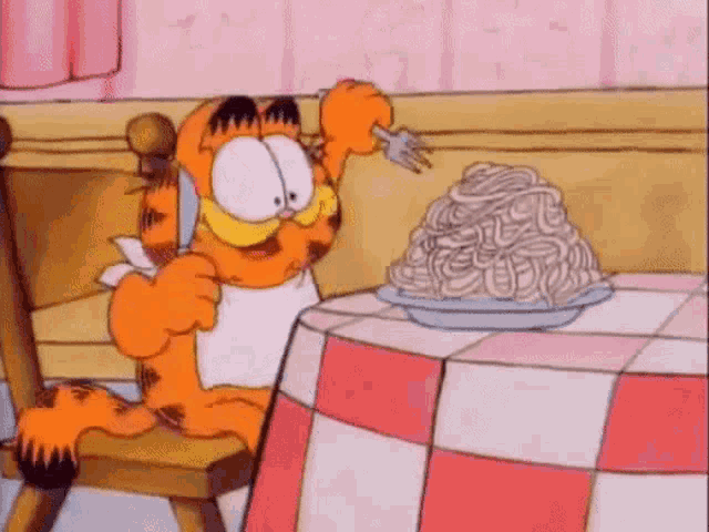 Garfield Spaghetti GIF - Garfield Spaghetti Pasta - Discover & Share GIFs