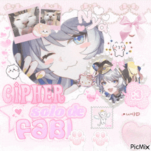 a picture of a girl with the name cipher solo de fabi on it