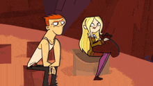 a cartoon of a man sitting next to a woman