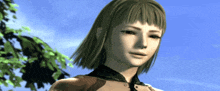 a computer generated image of a girl with short hair